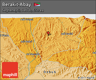 Political 3D Map of Berakit-Abay
