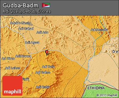 Political 3D Map of Gudba-Badm