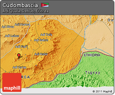 Political 3D Map of Cudombascia