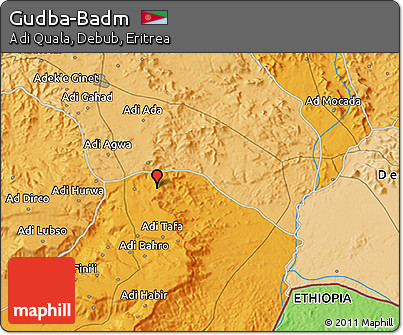 Political 3D Map of Gudba-Badm