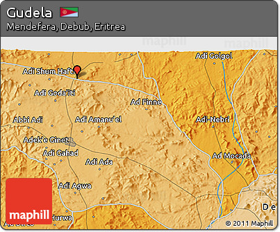 Political 3D Map of Gudela