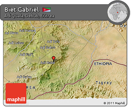 Satellite 3D Map of Biet Gabriel