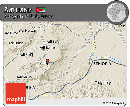 Shaded Relief 3D Map of Ādī Hābir