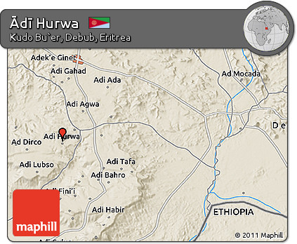 Shaded Relief 3D Map of Ādī Hurwa