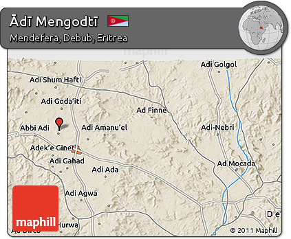 Shaded Relief 3D Map of Ādī Mengodtī