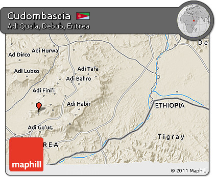 Shaded Relief 3D Map of Cudombascia