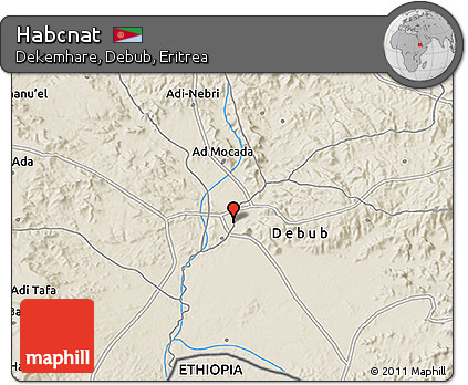 Shaded Relief 3D Map of Habcnat