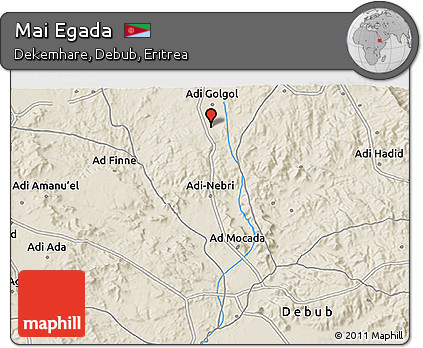Shaded Relief 3D Map of Mai Egada