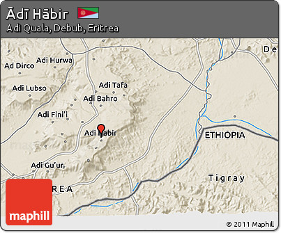 Shaded Relief 3D Map of Ādī Hābir