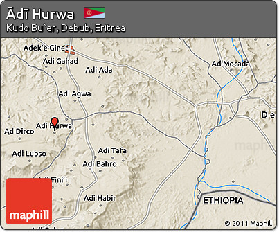 Shaded Relief 3D Map of Ādī Hurwa