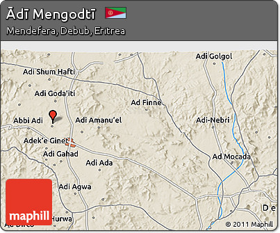 Shaded Relief 3D Map of Ādī Mengodtī