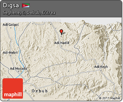 Shaded Relief 3D Map of Digsa