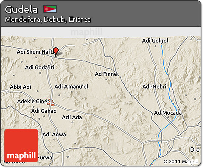 Shaded Relief 3D Map of Gudela