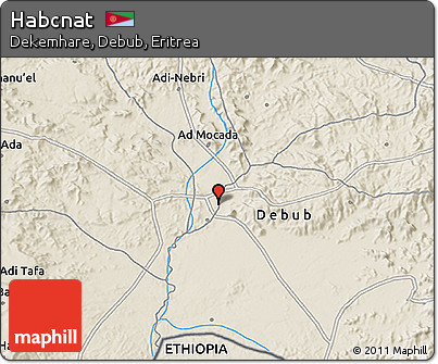 Shaded Relief 3D Map of Habcnat