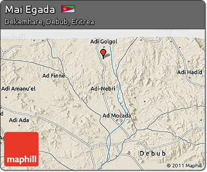 Shaded Relief 3D Map of Mai Egada