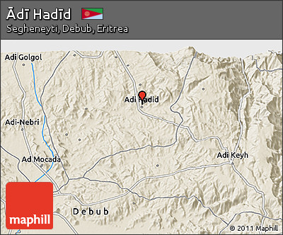 Shaded Relief 3D Map of Ādī Hadīd