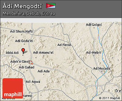 Shaded Relief 3D Map of Ādī Mengodtī