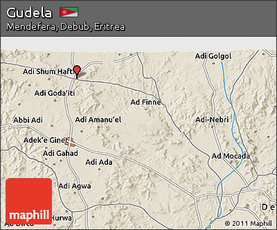 Shaded Relief 3D Map of Gudela