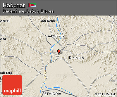 Shaded Relief 3D Map of Habcnat