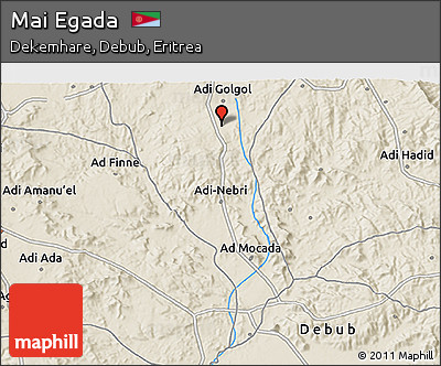 Shaded Relief 3D Map of Mai Egada