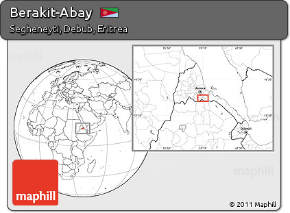Blank Location Map of Berakit-Abay