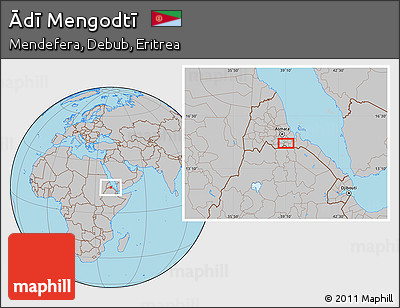 Gray Location Map of Ādī Mengodtī