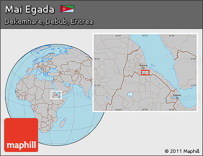 Gray Location Map of Mai Egada