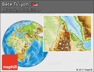 Physical Location Map of Bēte Ts'iyon