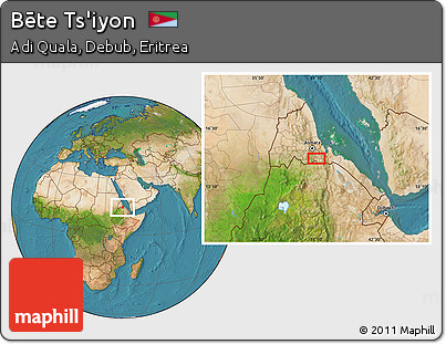 Satellite Location Map of Bēte Ts'iyon
