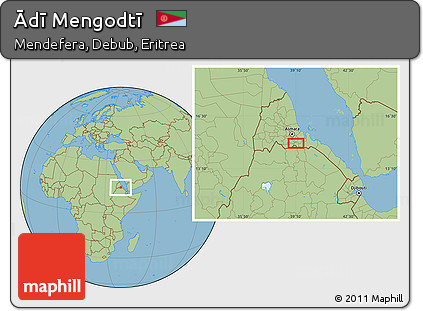 Savanna Style Location Map of Ādī Mengodtī