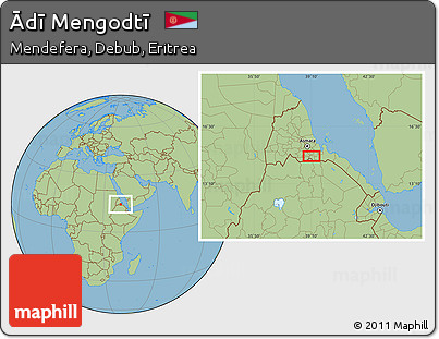 Savanna Style Location Map of Ādī Mengodtī