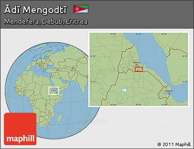 Savanna Style Location Map of Ādī Mengodtī