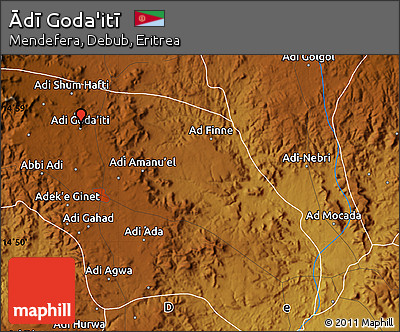 Physical Map of Ādī Goda'itī