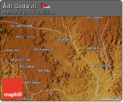 Physical Map of Ādī Goda'itī