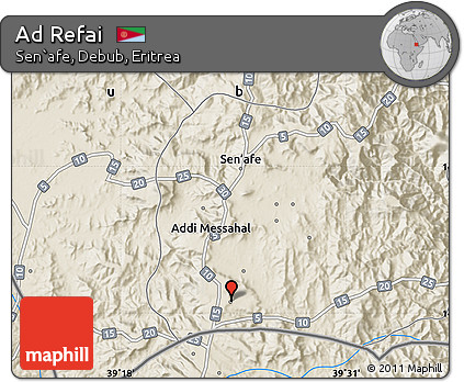 Shaded Relief Map of Ad Refai