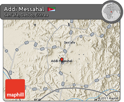 Shaded Relief Map of Addi Messahal