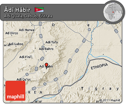 Shaded Relief Map of Ādī Hābir