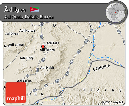 Shaded Relief Map of Ādilges