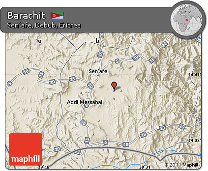 Shaded Relief Map of Barachit