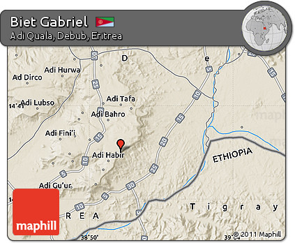 Shaded Relief Map of Biet Gabriel