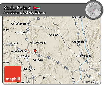 Shaded Relief Map of Kudo-Felasī