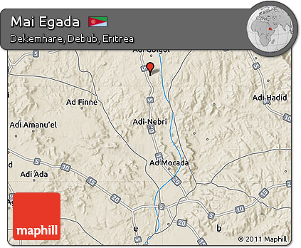 Shaded Relief Map of Mai Egada