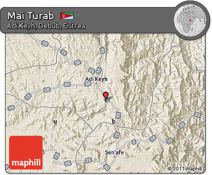 Shaded Relief Map of Mai Turab