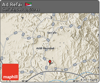 Shaded Relief Map of Ad Refai