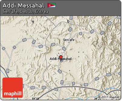 Shaded Relief Map of Addi Messahal