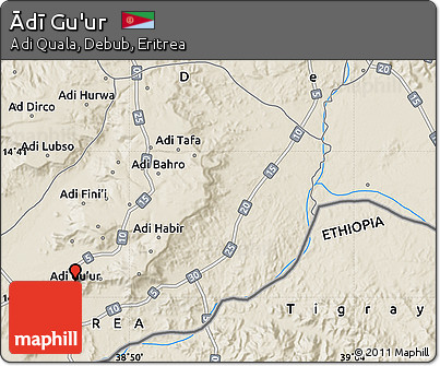 Shaded Relief Map of Ādī Gu'ur