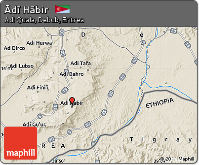 Shaded Relief Map of Ādī Hābir