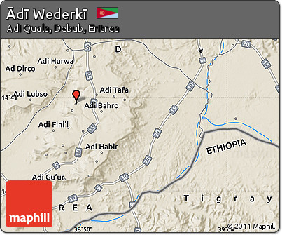 Shaded Relief Map of Ādī Wederkī