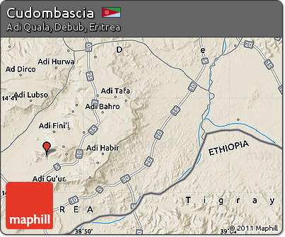 Shaded Relief Map of Cudombascia