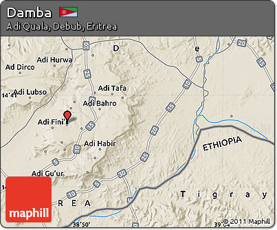 Shaded Relief Map of Damba